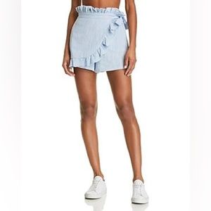 MISA Los Angeles Womens Size Medium Light Blue Ania Ruffle Trim Skort Preppy Y2K